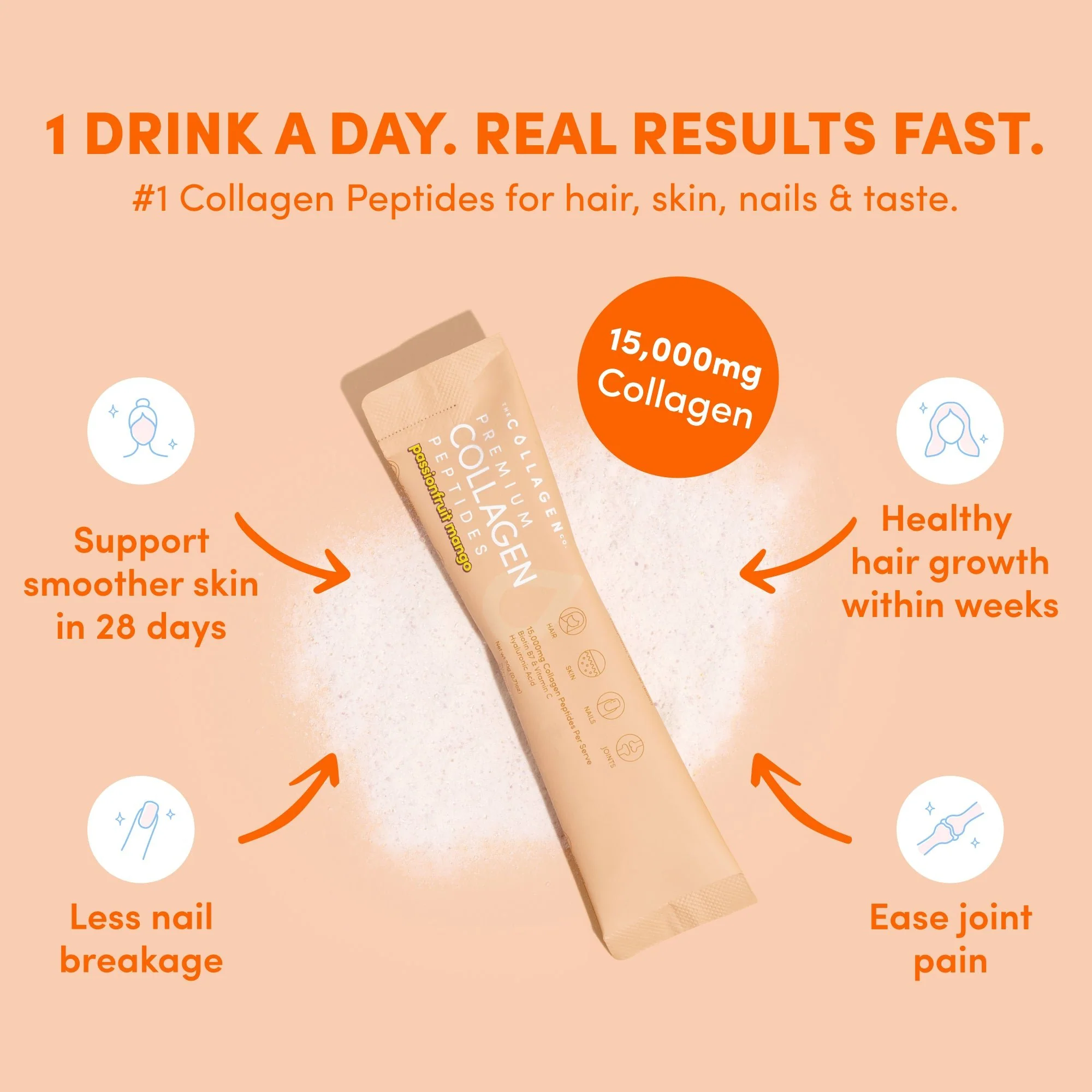 Passionfruit Mango Collagen Sachets - 280g - Image 4