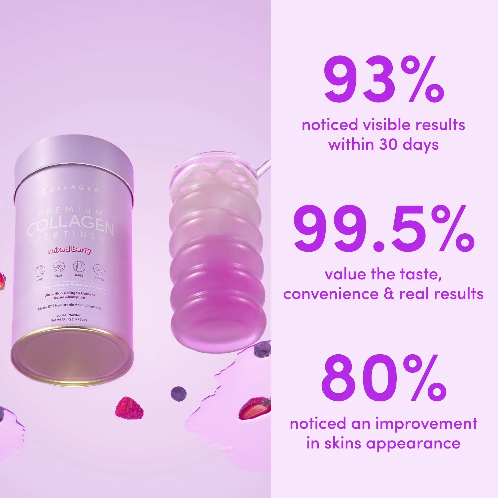 Mixed Berry Collagen Powder - 560g - Image 3