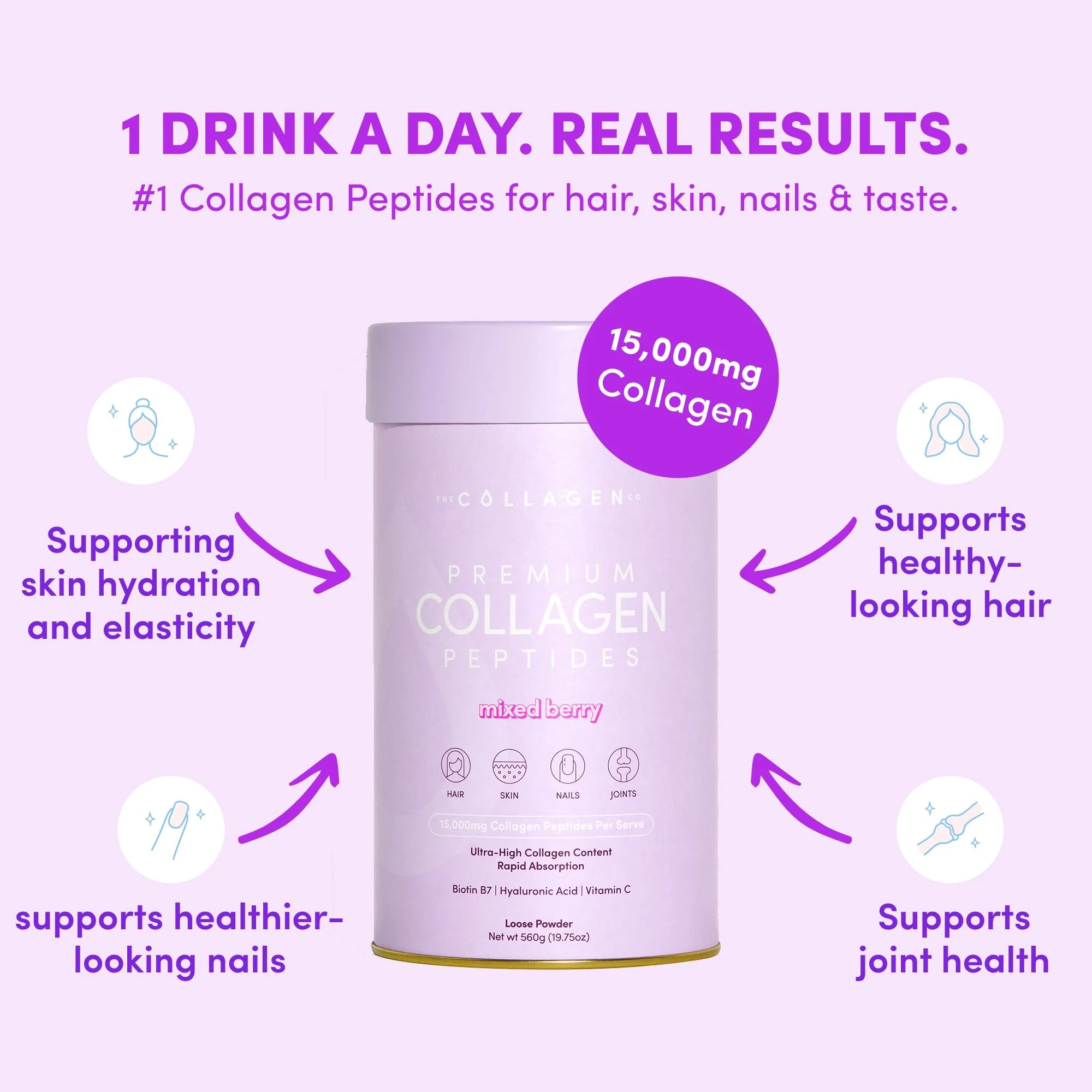 Mixed Berry Collagen Powder - 560g - Image 5
