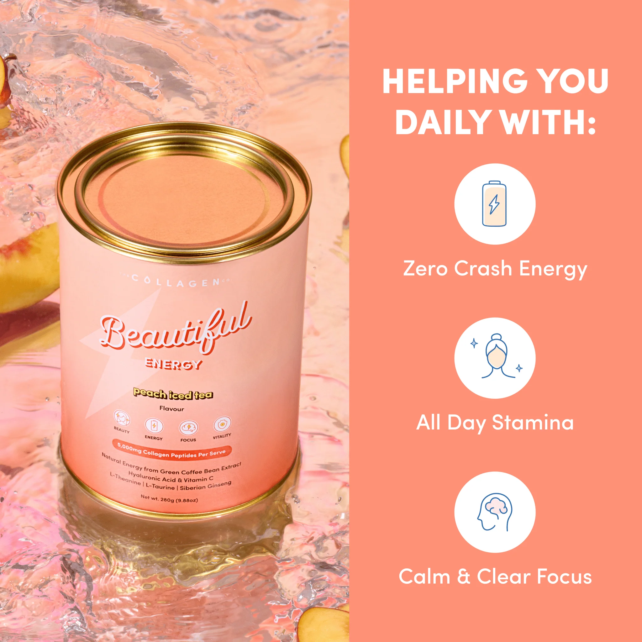 Peach Iced Tea Beautiful Energy - 280g﻿﻿ - Image 3